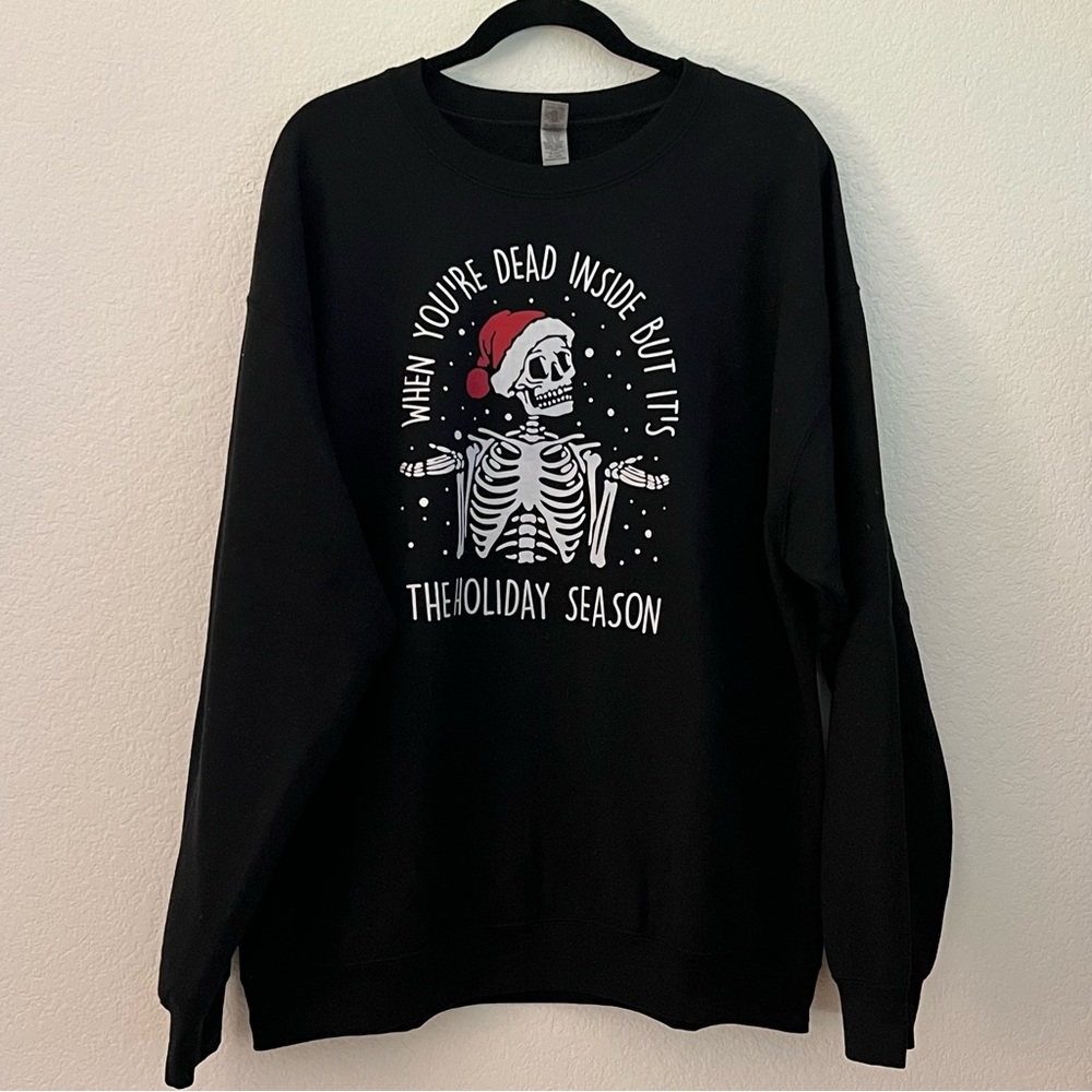 New When You’re Dead Inside But It’s The Holiday Season Santa Skeleton Sweater